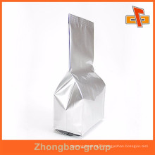 Stand up side gusset sliver tea packaging factories Guangzhou